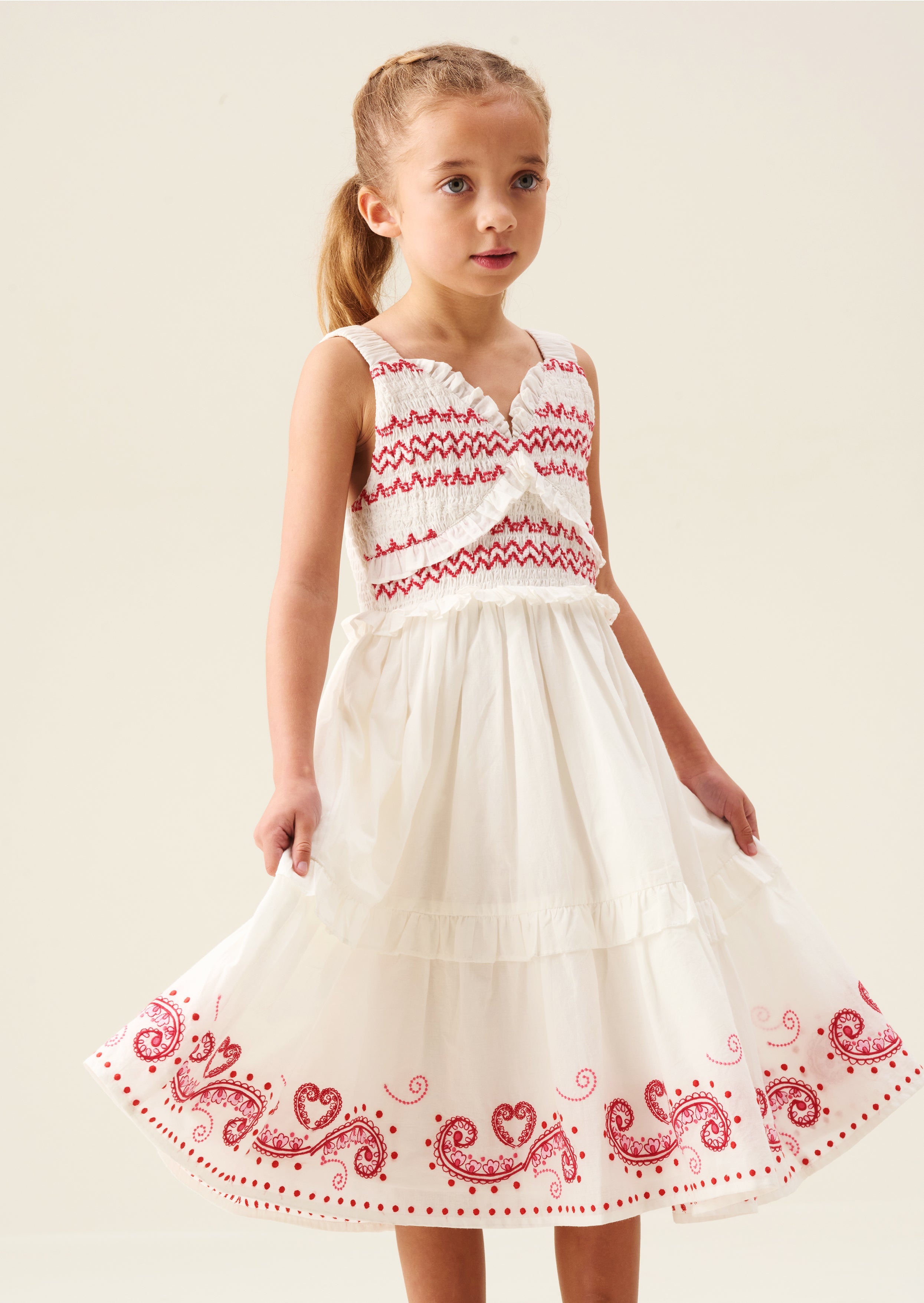 Everlyn Embroidered Frill Dress