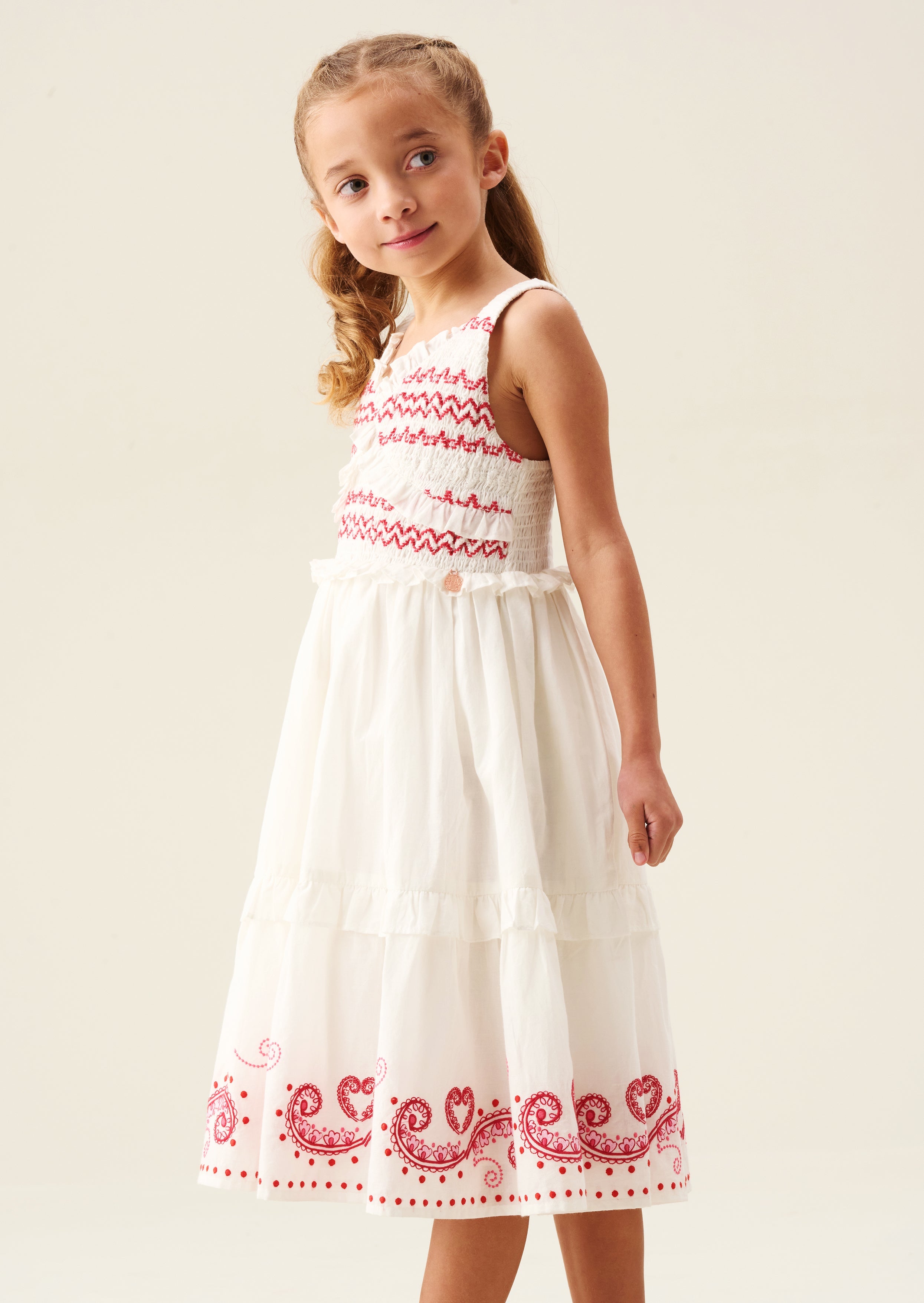 Everlyn Embroidered Frill Dress
