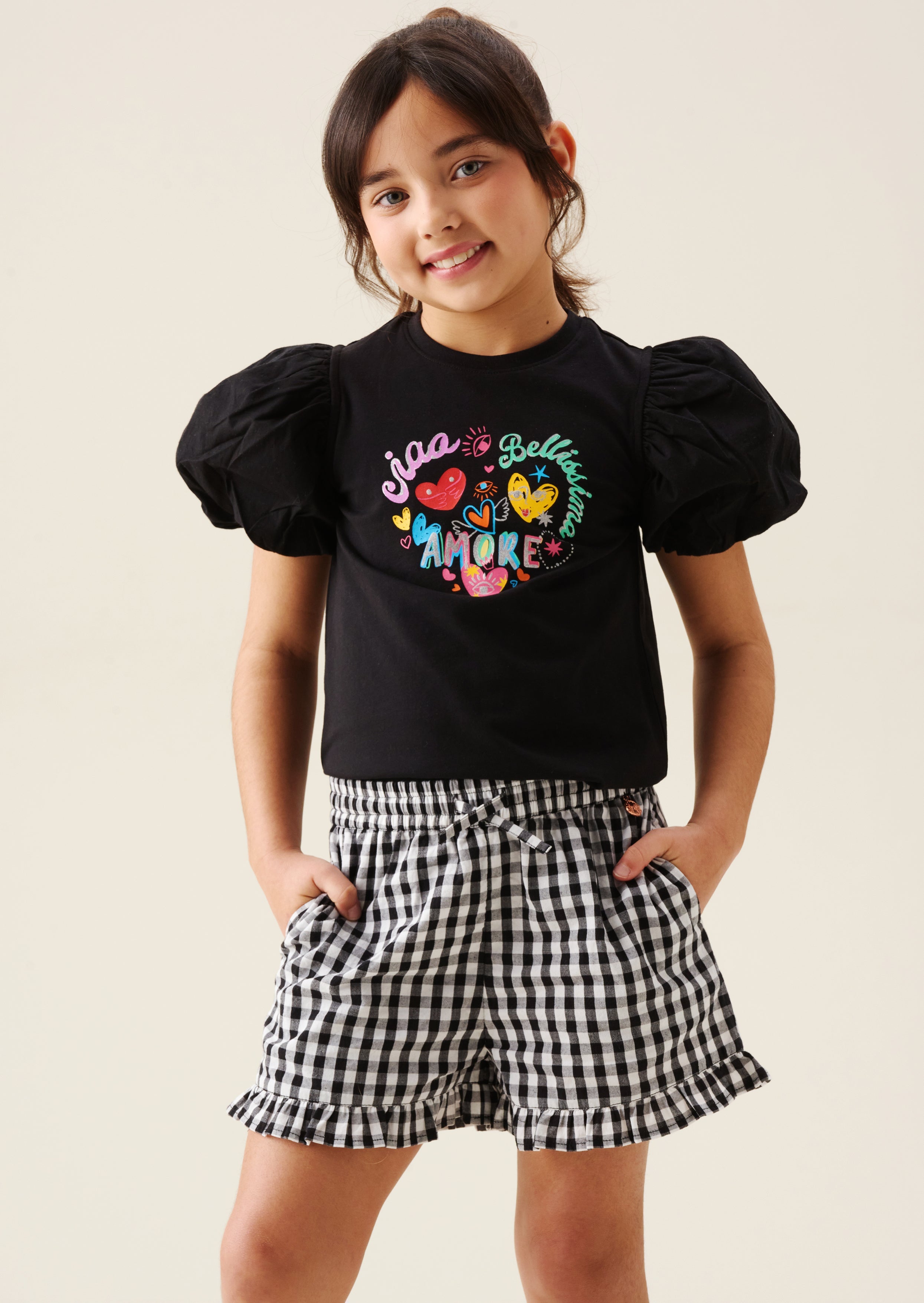 Megan Gingham Frill Short