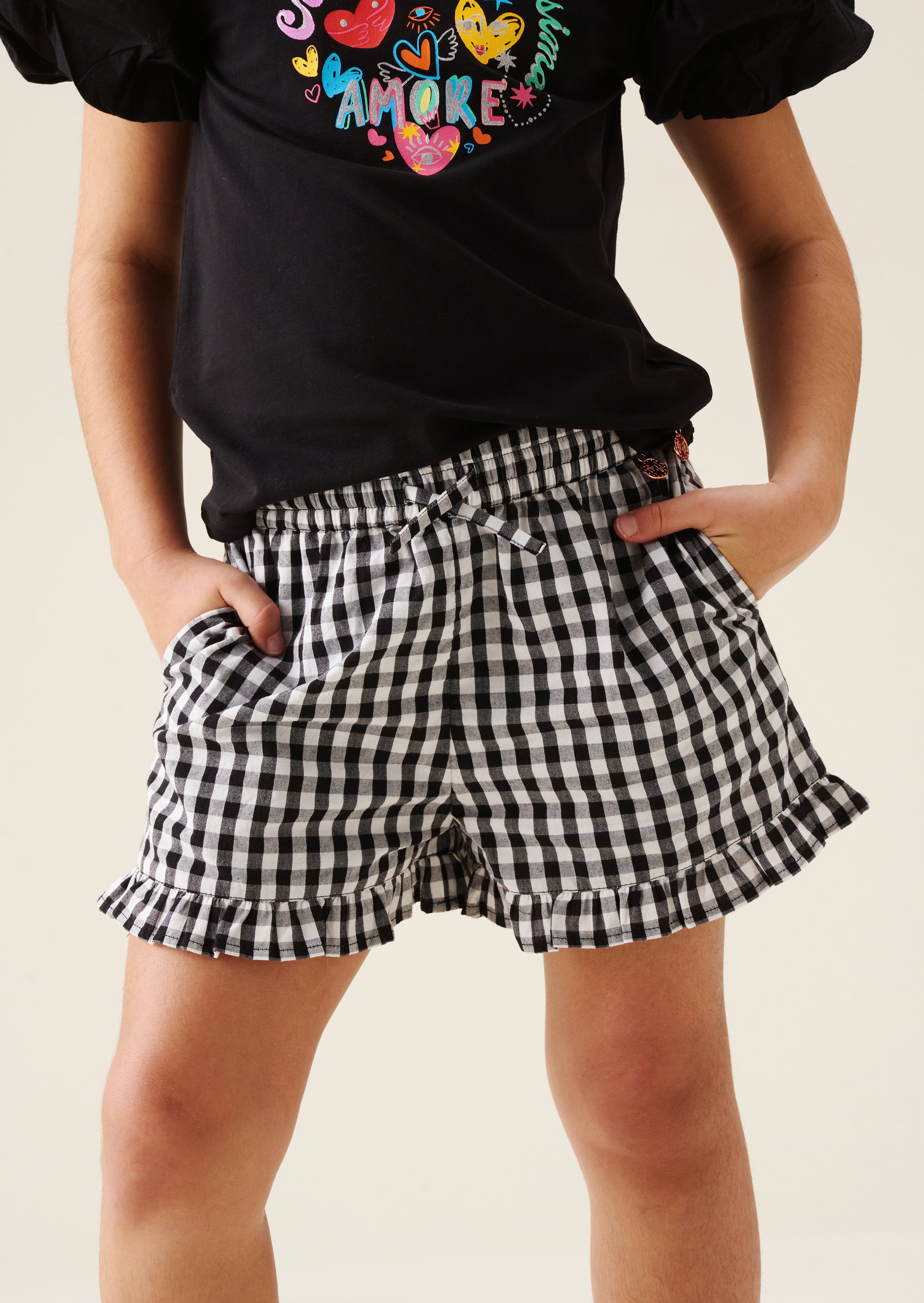 Megan Gingham Frill Short